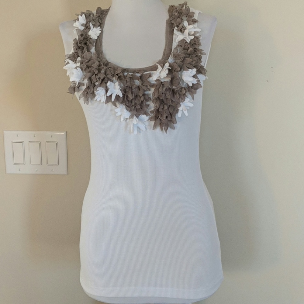INC. Intnl.  Cotton Tank Top with ruffle detail